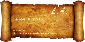 Lapos Arnold névjegykártya